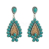 Synthetic Turquoise Stud Earrings PW-WG6A2DF-02-1