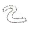 304 Stainless Steel Coffee Bean Chain Necklaces and  Pendant Necklaces Sets NJEW-JN03083-6