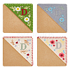 4Pcs 4 Style Felt Embroidery Bookmarks FIND-HY0003-46D-1
