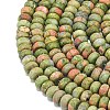 Natural Unakite Beads Strands G-P575-A12-8x5mm-01-3