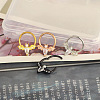 304 Stainless Steel Clear Cubic Zirconia Bat Hoop Cartilage Earrings WG1F324-02-4