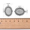 Tibetan Style Antique Silver Alloy Flat Oval Pendant Cabochon Settings TIBEP-M022-19AS-3