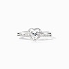 2Pcs Heart 925 Sterling Silver Micro Pave Clear Cubic Zirconia Finger Rings for Women FS-WG4005F-03-1
