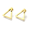 Ion Plating(IP) 304 Stainless Steel Hollow Triangle Stud Earrings EJEW-C118-05A-2