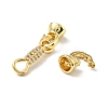 Rack Plating Brass Micro Pave Clear Cubic Zirconia Fold Over Clasps KK-E034-51G-3
