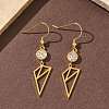 304 Stainless Steel Triangle Dangle Earrings EJEW-Z129-07G-1
