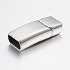 Tarnish Resistant Rectangle 304 Stainless Steel Magnetic Clasps with Glue-in Ends STAS-I037-14-1