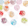 14Pcs 7 Colors Handmade Foil Lampwork Beads FOIL-TA0001-07-2