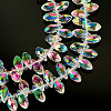  2 Strands Electroplate Transparent Glass Faceted Teardrop Beads Strand EGLA-TA0001-36B-12