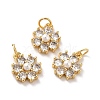 Rack Plating Brass Micro Pave Cubic Zirconia Charms KK-A160-22G-2
