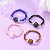 Natural & Synthetic Mixed Stone Stretch Rings X-RJEW-JR00255-1