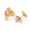 304 Stainless Steel Fox Stud Earrings for Women EJEW-F286-03A-G-2