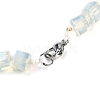 Opalite Hexagon Prism Graduated Beaded Necklaces for Women Men NJEW-K388-03G-3