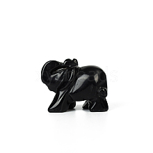 Natural Obsidian Elephant Decorations G-PW0007-020C