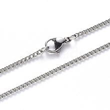 Non-Tarnish 304 Stainless Steel Curb Chain Necklace NJEW-S420-001A-P