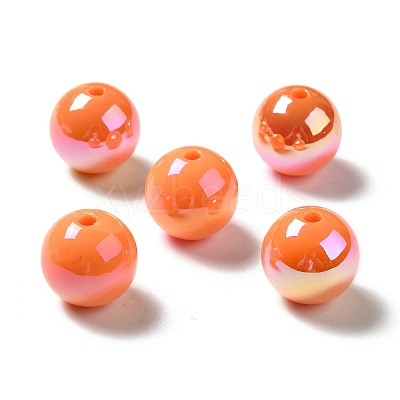 UV Plating Rainbow Iridescent Acrylic Beads PACR-D070-01L-1