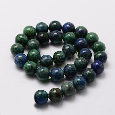Natural Chrysocolla and Lapis Lazuli Beads Strands X-G-E329-10mm-42-1