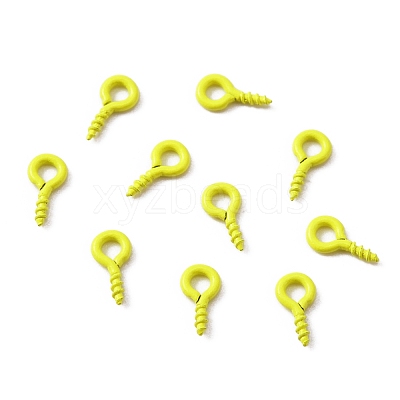 Stoving Varnish 100Pcs Iron Screw Eye Pin Peg Bails FIND-WH0036-29K-1