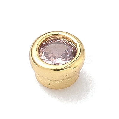 Flat Round Brass Micro Pave Cubic Zirconia Cabochons KK-P345-13G-A01-1