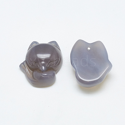 Natural Grey Agate Pendants G-T122-16C-1
