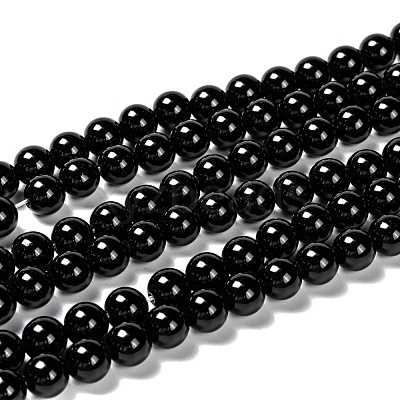 Natural Eyeless Obsidian Beads Strands G-K123-06-8mm-1