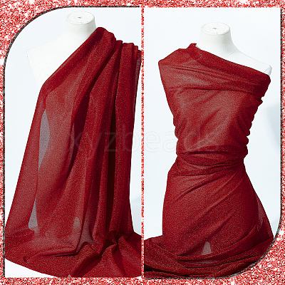 Polyester with PET Glitter Powder Fabric AJEW-WH0314-706B-1