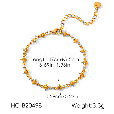 304 Stainless Steel Link Chain Bracelets for Women WG02468-02-1
