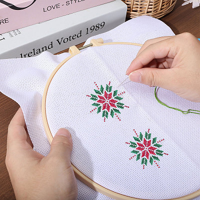15Pcs 5 Styles 14CT Cross Stitch Fabric DIY-GL0005-36-1