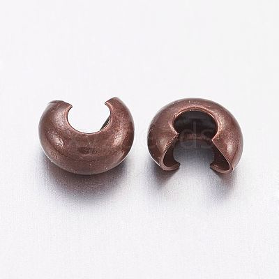 Brass Crimp Beads Covers X-KK-H289-NFR-NF-1