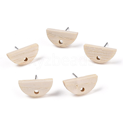 Ash Wood Stud Earring Findings EJEW-N017-011N-1