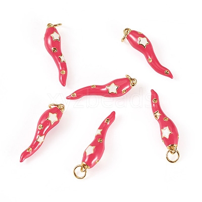 6Pcs Brass Enamel Pendants KK-SW0001-08D-1
