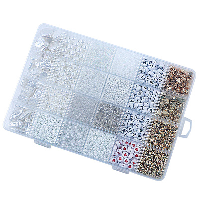 DIY 24 Style Acrylic & ABS Beads Jewelry Making Finding Kit DIY-NB0012-02K-1