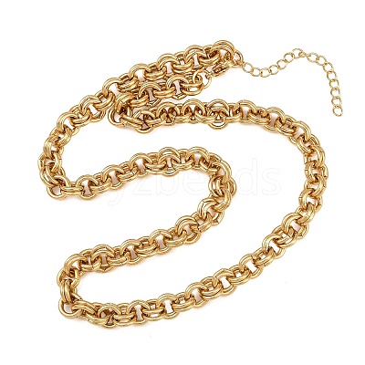 7MM 304 Stainless Steel Double Link Chain Necklaces for Women SA-H001-24G-1