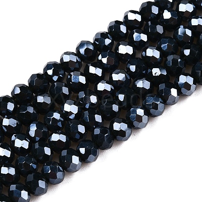 Electroplate Glass Beads Strands EGLA-A034-P4mm-A29-1