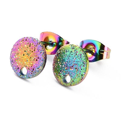 Ion Plating(IP) 304 Stainless Steel Stud Earring Findings STAS-O144-01A-M-1
