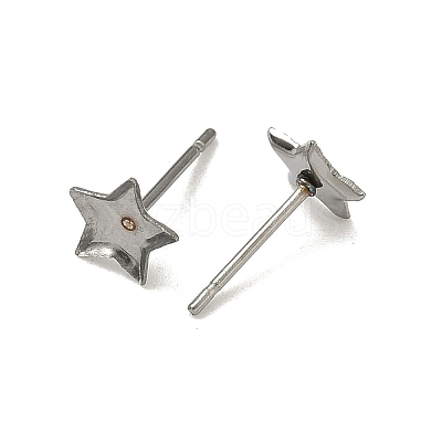 Tarnish Resistant Earring Cabochon Settings 304 Stainless Steel Ear Studs Blank Settings STAS-Q170-10-1
