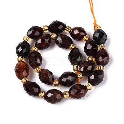 Natural Orange Garnet Beads Strands G-N342-53-8x6-05-1