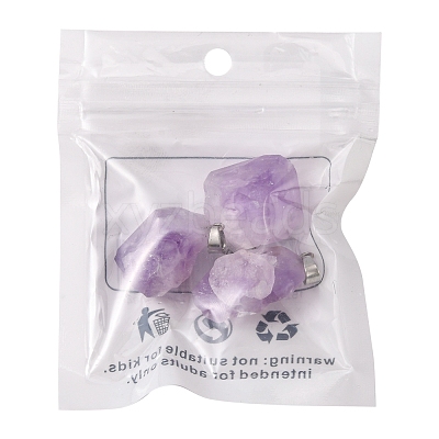 3Pcs Natural Amethyst Pendants G-FS0001-01-1
