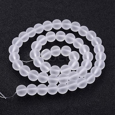 Frosted Glass Bead Strands X-GLAA-G016-6mm-01-1