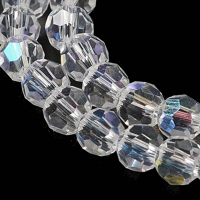Electroplate Transparent Glass Beads Strands EGLA-A035-T4mm-L19-1