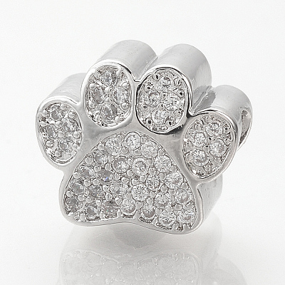 Brass Micro Pave Cubic Zirconia European Beads LS-ZIRC-T002-101-1