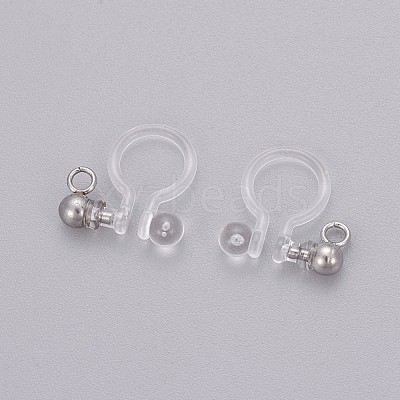 Transparent U Type Painless Prevent Allergy Resin Ear Clip X-KY-L005-02P-1