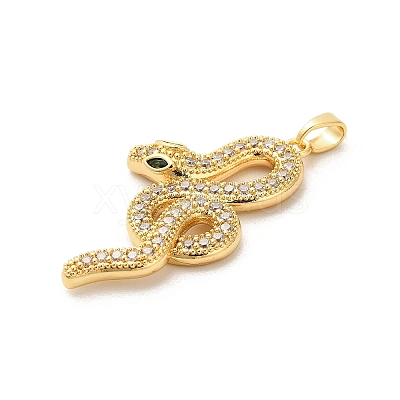 Brass Micro Pave Cubic Zirconia Pendants KK-C108-01D-G-1