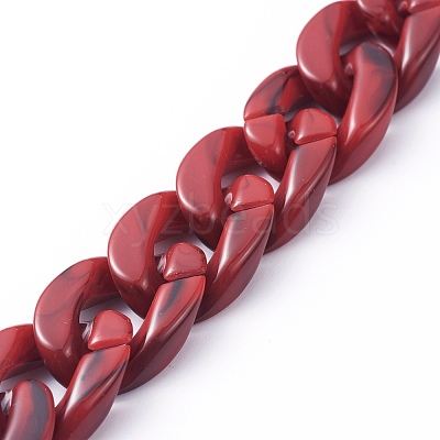 Handmade Acrylic Curb Chains AJEW-JB00679-03-1