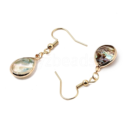 Natural Paua Shell Dangle Earrings EJEW-JE06274-06-1