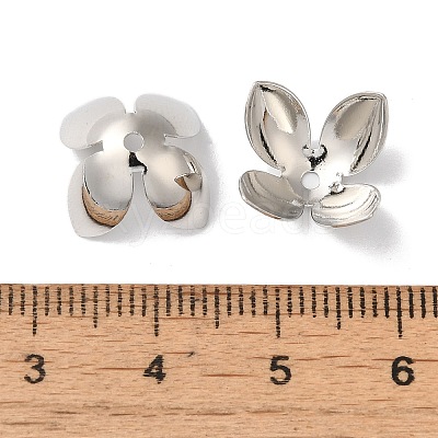 Rack Plating Brass Flower Bead Caps KK-K381-06B-P-1