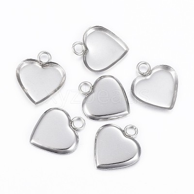 Tarnish Resistant 201 Stainless Steel Pendant Cabochon Settings STAS-K155-16P-1