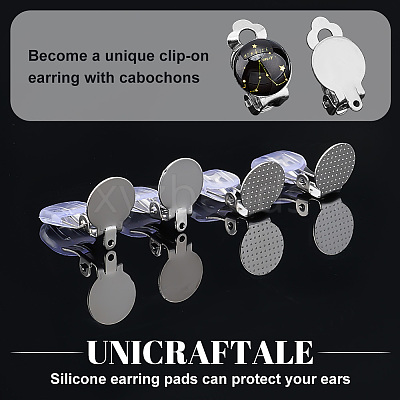 60Pcs 2 Size 304 Stainless Steel Clip-on Earring Findings STAS-UN0040-60-1