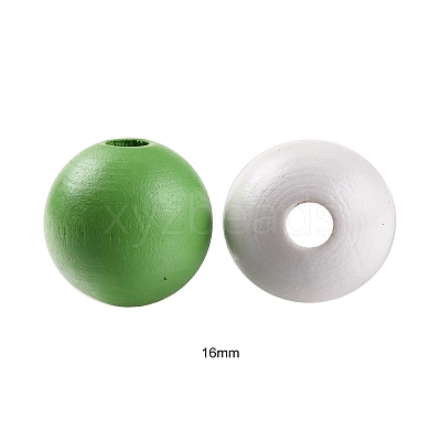 160Pcs 4 Colors Farmhouse Country and Rustic Style Painted Natural Wood Beads WOOD-LS0001-01K-1