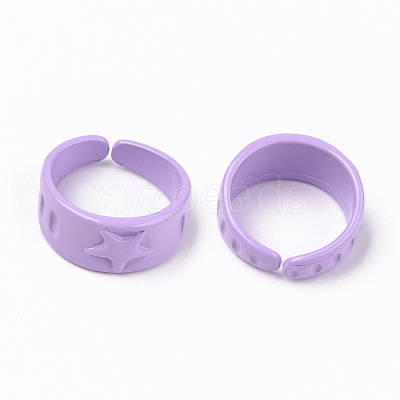 Spray Painted Alloy Cuff Rings RJEW-T011-30C-RS-1